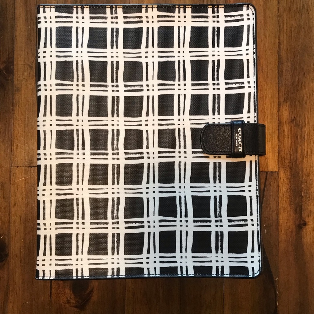 Coach Black & White iPad Case NWOT